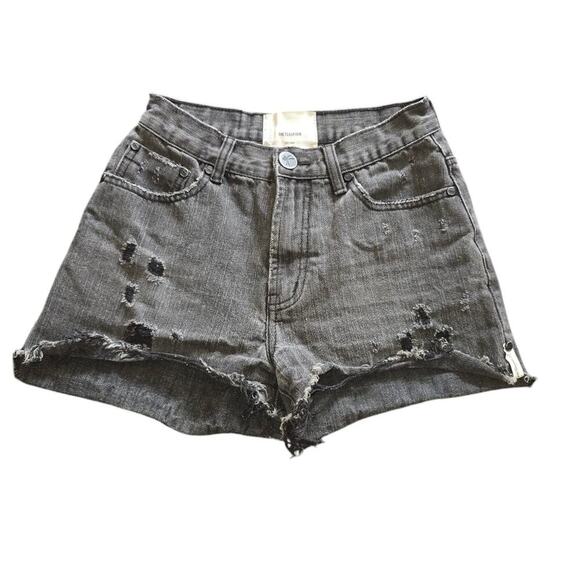 One Teaspoon Black Distressed Shorts - Picture 1 of 11